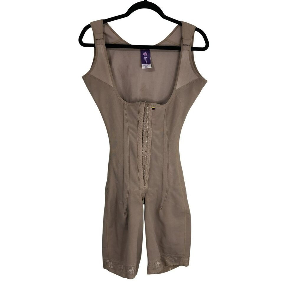 Snatched Body Beige XL Full-Body Shapewear With Hook & Zip Closure Womens